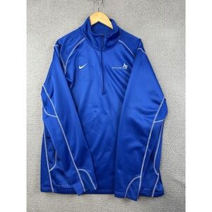 Nike Sweater Men 2XL Blue Air Force Academy Blue Silver Club Therma Fit 1/4 Zip